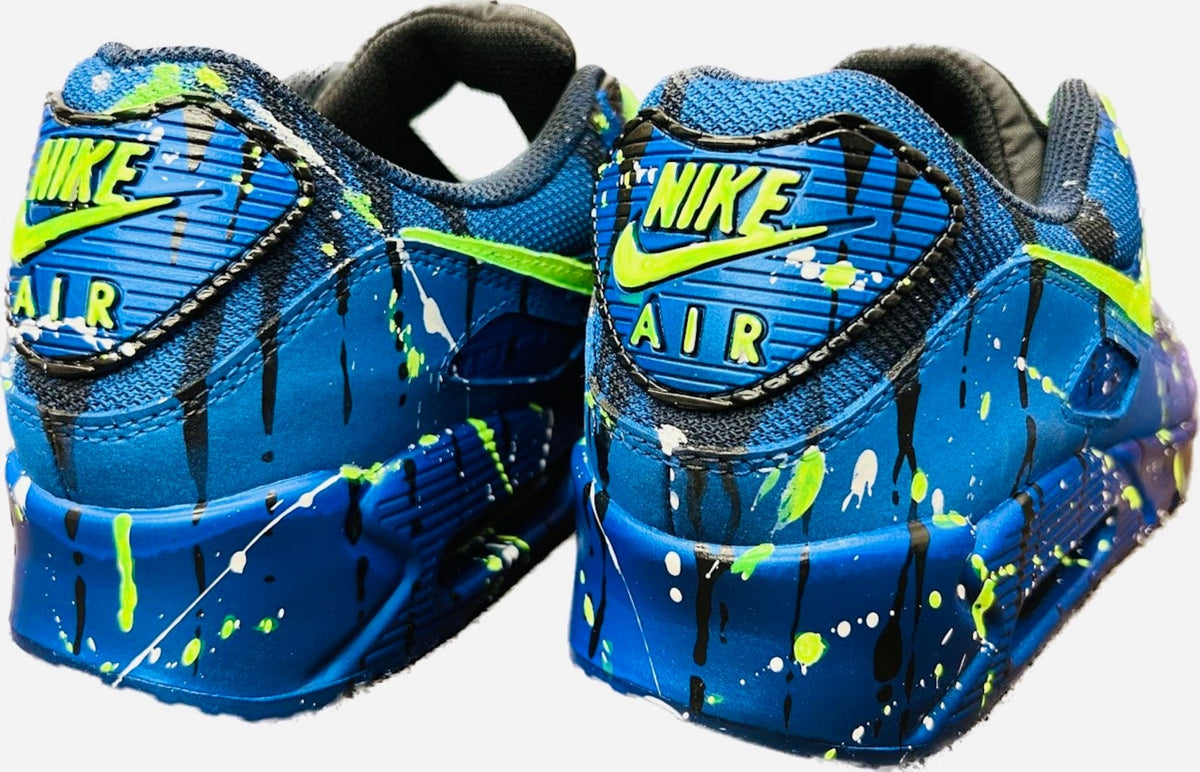 Air Max 90 LTR Customized CYBERPUNK Sneakers | Airbrushed - Handpainted with Rainbow Drops style | Custom Shoes | Airbrush Art