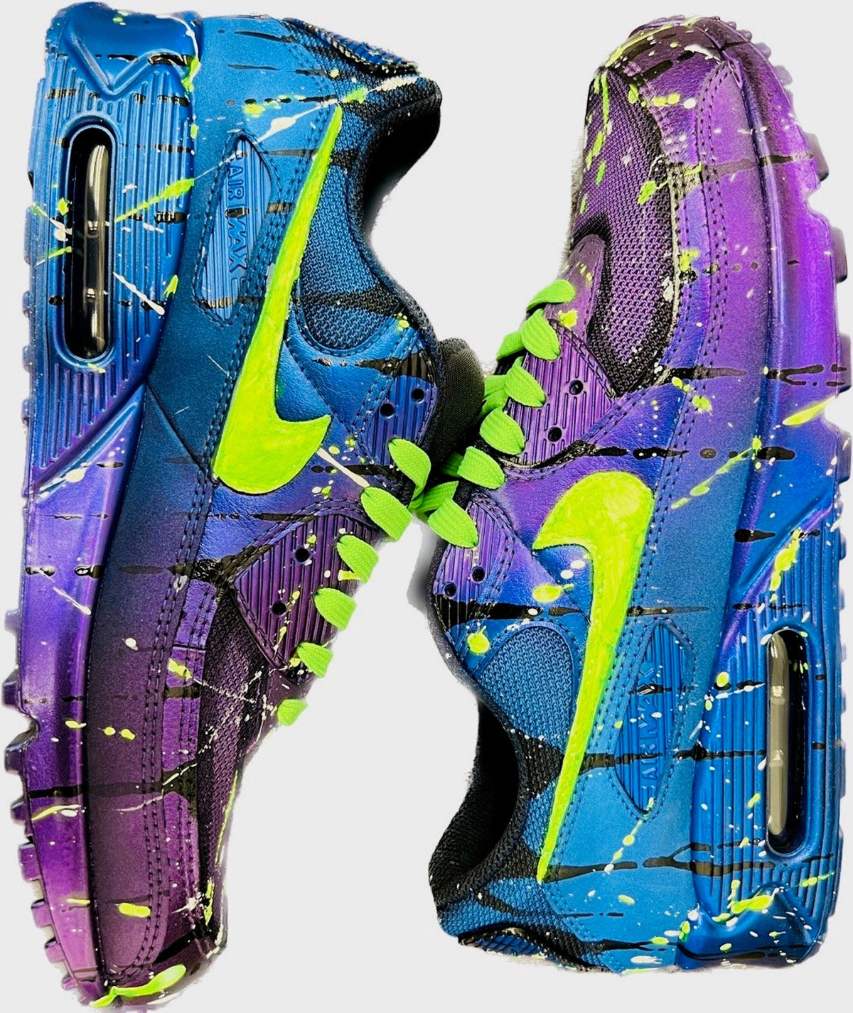Air Max 90 LTR Customized CYBERPUNK Sneakers | Airbrushed - Handpainted with Rainbow Drops style | Custom Shoes | Airbrush Art