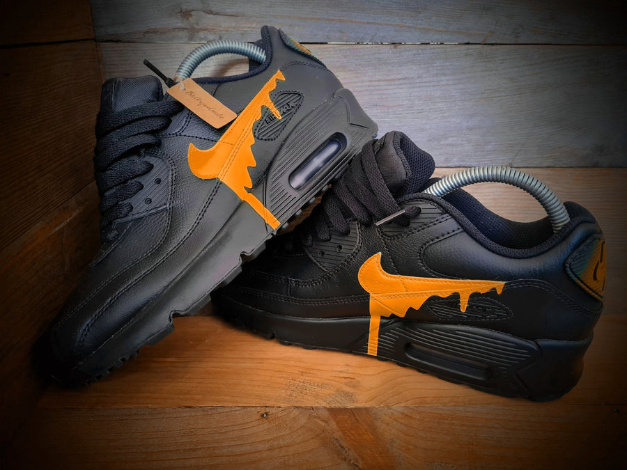 Custom Painted Air Max 90/Sneakers/Shoes/Kicks/Premium/Personalised/Orange Drip