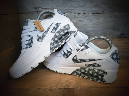 Custom Painted Air Max 90/Sneakers/Shoes/Kicks/Premium/Personalised/Grey Stars