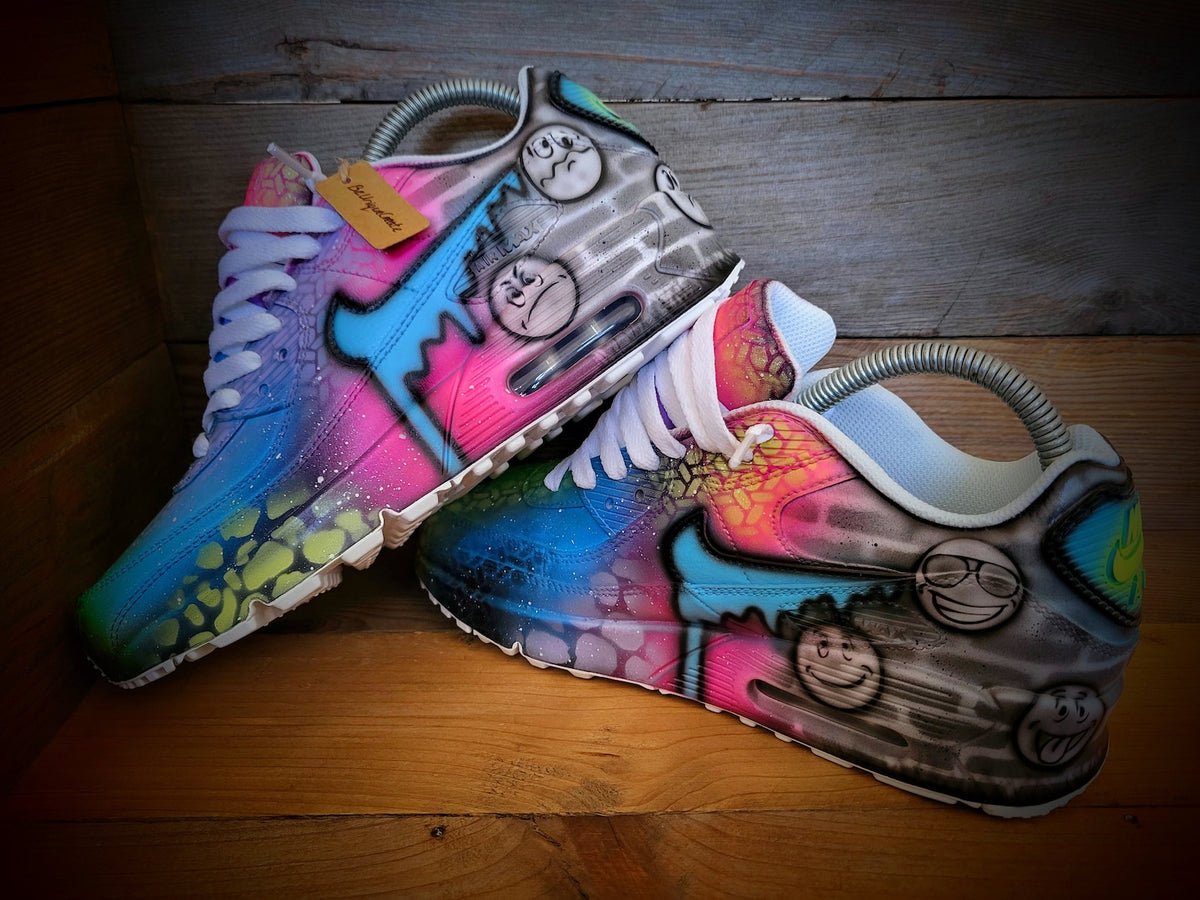 Custom Painted Air Max 90/Sneakers/Shoes/Kicks/Premium/Personalised/Emotions-Blue