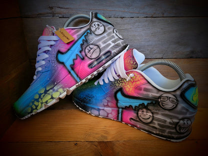 Custom Painted Air Max 90/Sneakers/Shoes/Kicks/Premium/Personalised/Emotions-Blue