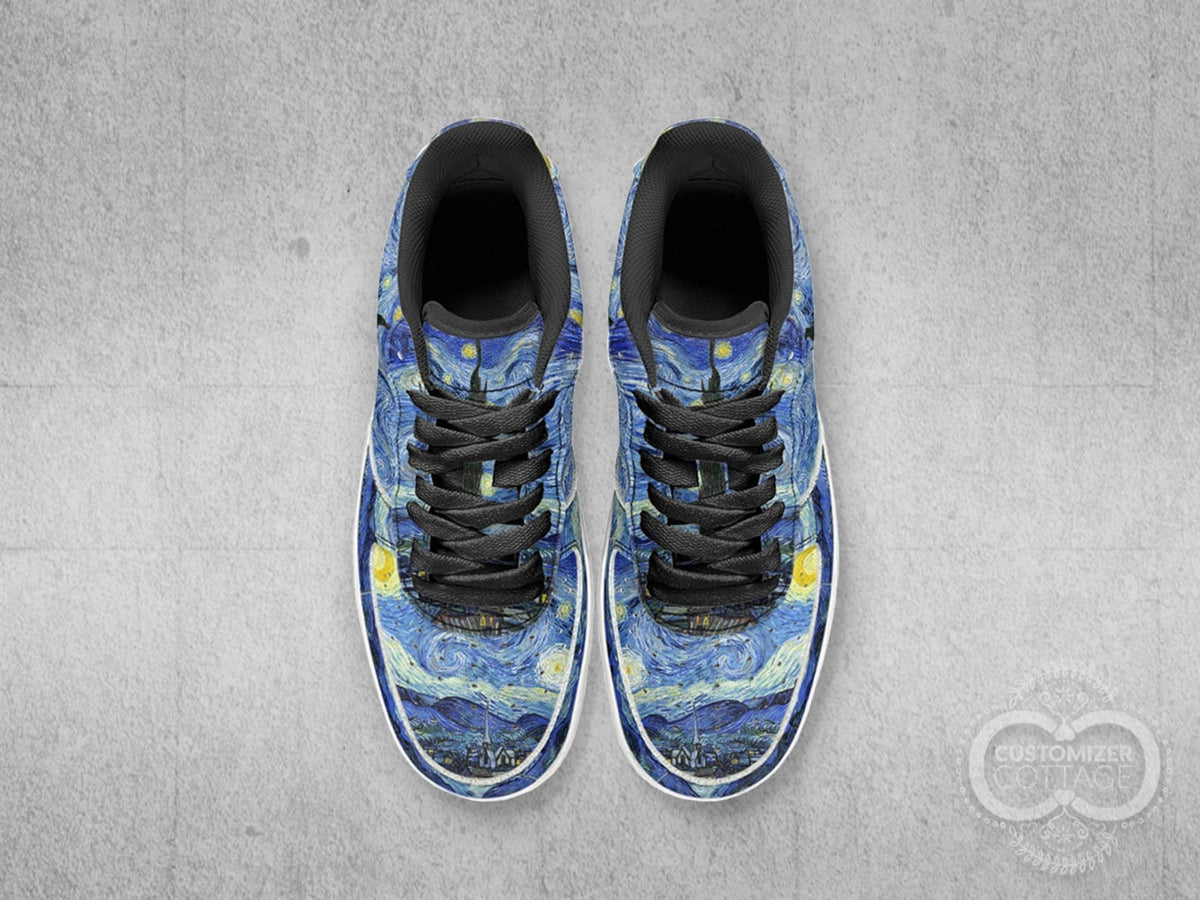 Starry Night painting, Custom Made Streetwear Low Top Shoes