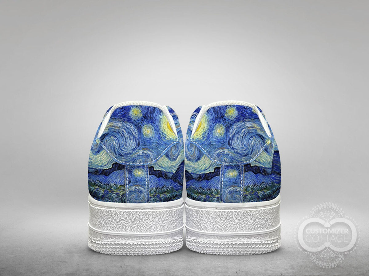 Starry Night painting, Custom Made Streetwear Low Top Shoes