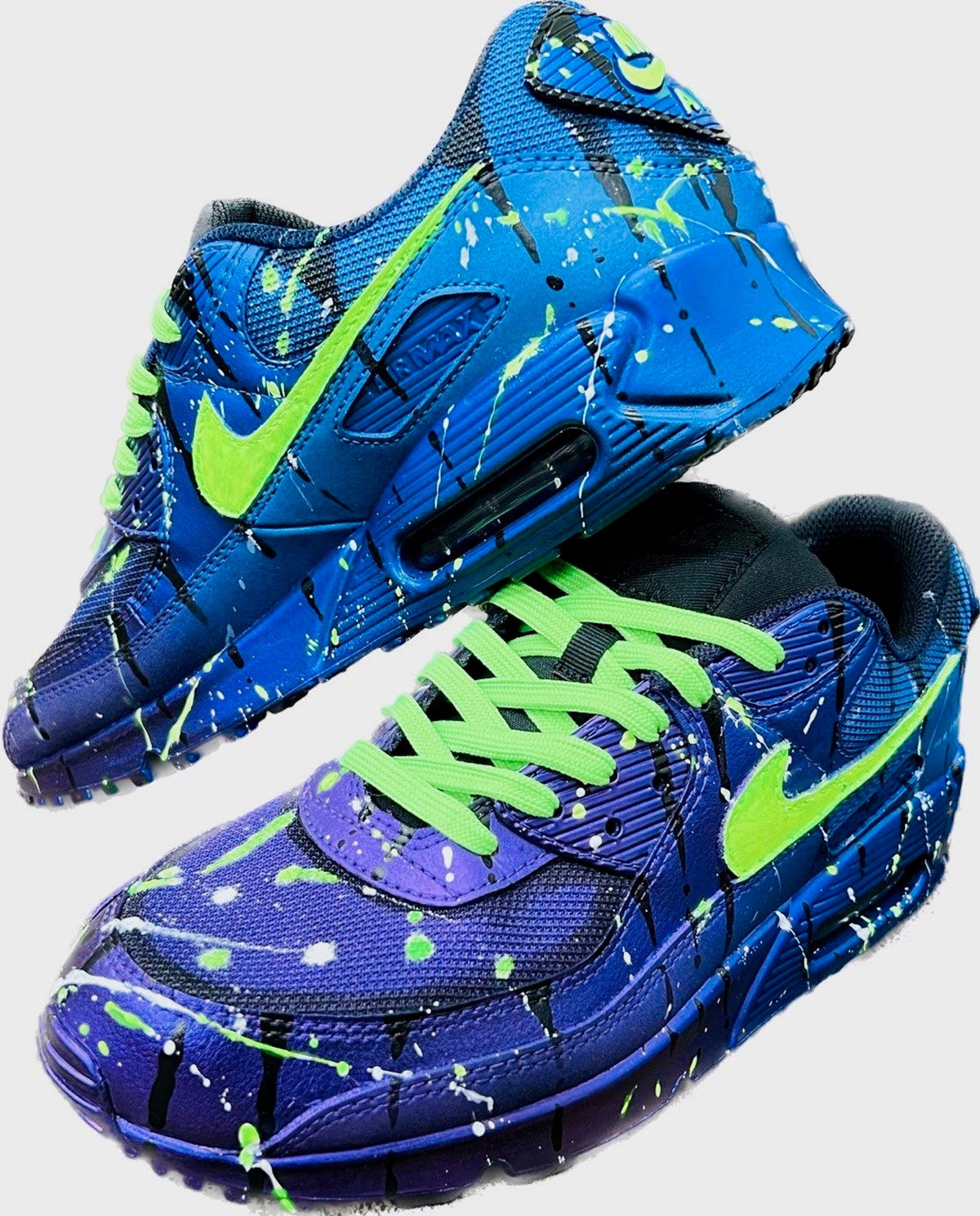 Air Max 90 LTR Customized CYBERPUNK Sneakers | Airbrushed - Handpainted with Rainbow Drops style | Custom Shoes | Airbrush Art