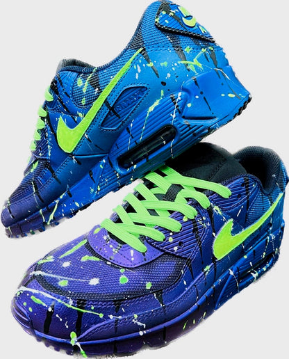 Air Max 90 LTR Customized CYBERPUNK Sneakers | Airbrushed - Handpainted with Rainbow Drops style | Custom Shoes | Airbrush Art