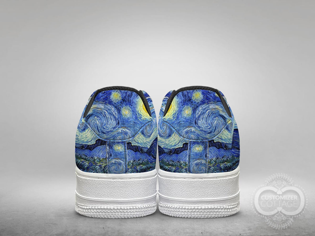 Starry Night painting, Custom Made Streetwear Low Top Shoes
