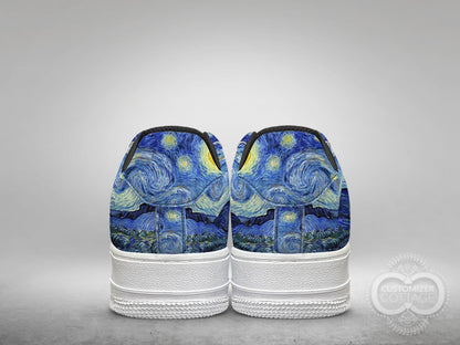 Starry Night painting, Custom Made Streetwear Low Top Shoes