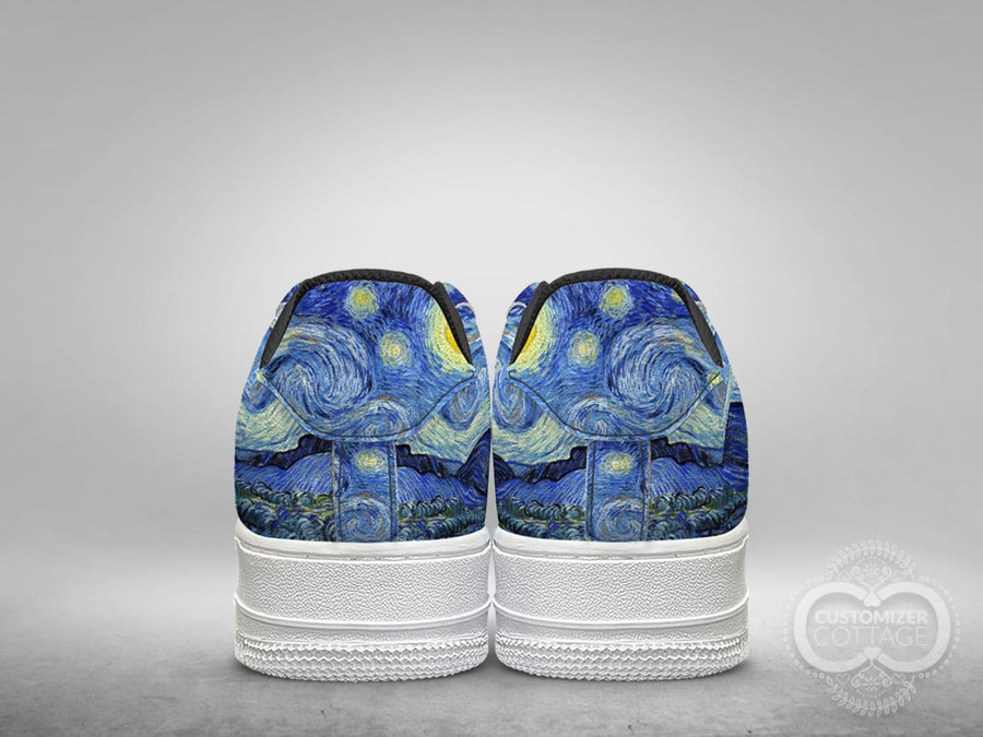 Starry Night painting, Custom Made Streetwear Low Top Shoes