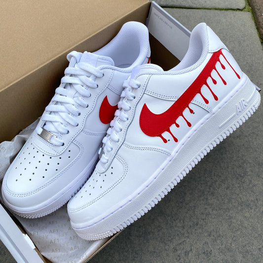 Air force 1, Custom Shoes, Red Blood Drip, Halloween Sneakers, Nike, Birthday Gift, Men's, Women's, Horror, Scary Movie, Sneakers, Nike
