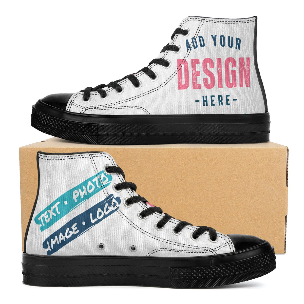 Custom Low Top Sneakers Womens Shoes Mens HIghtops Youth Personalized Kids High Tops Converse-style Photo Logo Pattern Print Image Text Gift