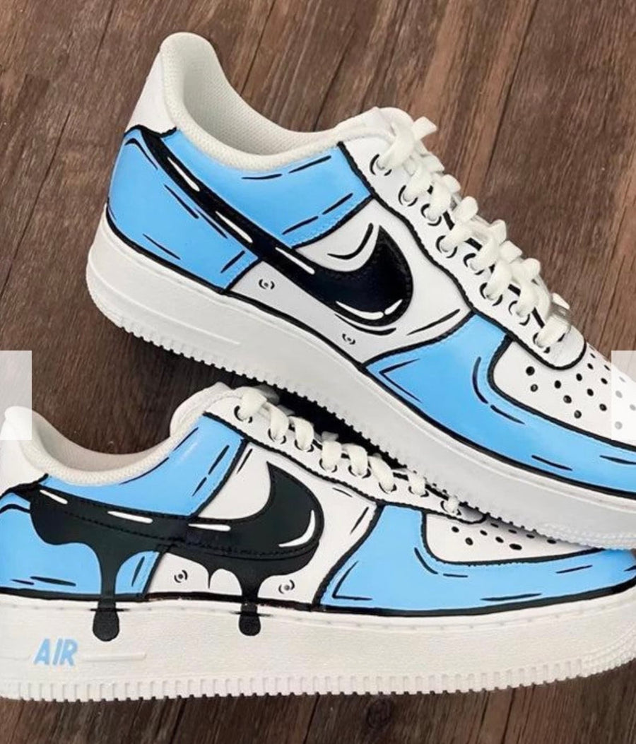 Customised Blue Purple Orange Yellow Drip Personalised Air Force 1 Customs