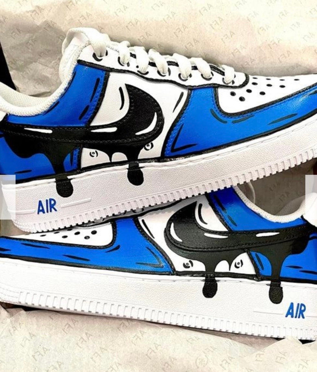 Customised Blue Purple Orange Yellow Drip Personalised Air Force 1 Customs