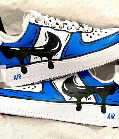 Customised Blue Purple Orange Yellow Drip Personalised Air Force 1 Customs