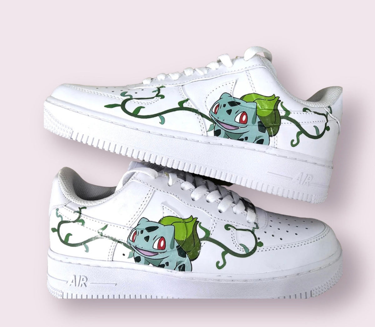 Air Force Custom Pokémon Nike Air Force 1s Bulbasaur Sneakers Women's Shoes Gifts On Sale Gifts For Her
