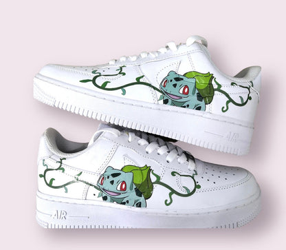 Air Force Custom Pokémon Nike Air Force 1s Bulbasaur Sneakers Women's Shoes Gifts On Sale Gifts For Her