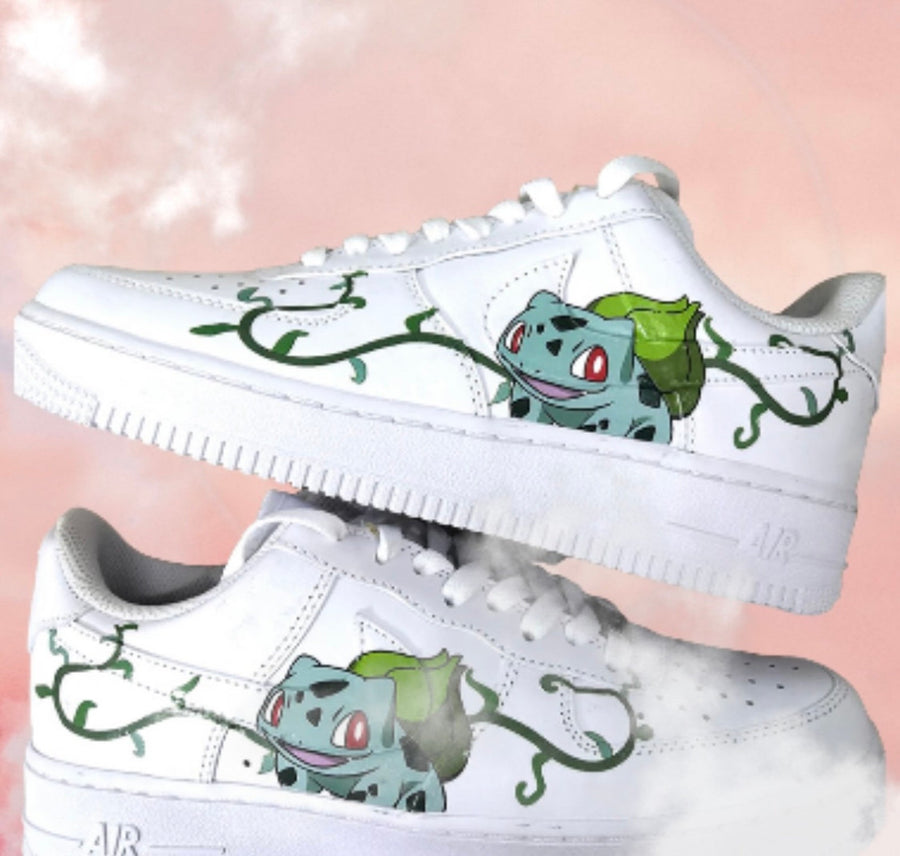 Air Force Custom Pokémon Nike Air Force 1s Bulbasaur Sneakers Women's Shoes Gifts On Sale Gifts For Her