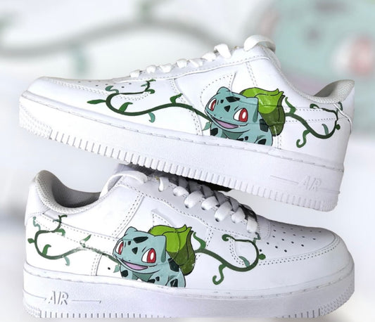 Air Force Custom Pokémon Nike Air Force 1s Bulbasaur Sneakers Women's Shoes Gifts On Sale Gifts For Her