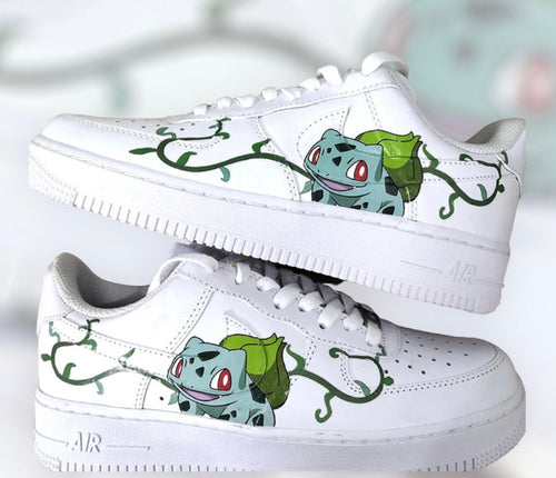 Air Force Custom Pokémon Nike Air Force 1s Bulbasaur Sneakers Women's Shoes Gifts On Sale Gifts For Her