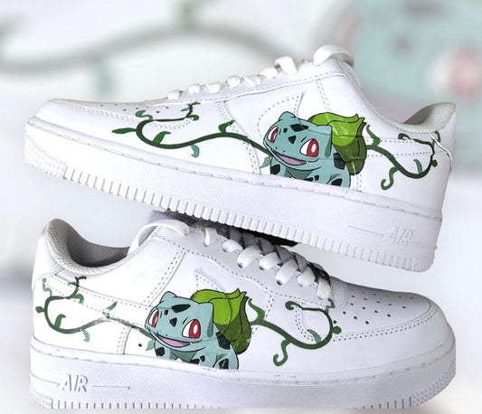 Air Force Custom Pokémon Nike Air Force 1s Bulbasaur Sneakers Women's Shoes Gifts On Sale Gifts For Her