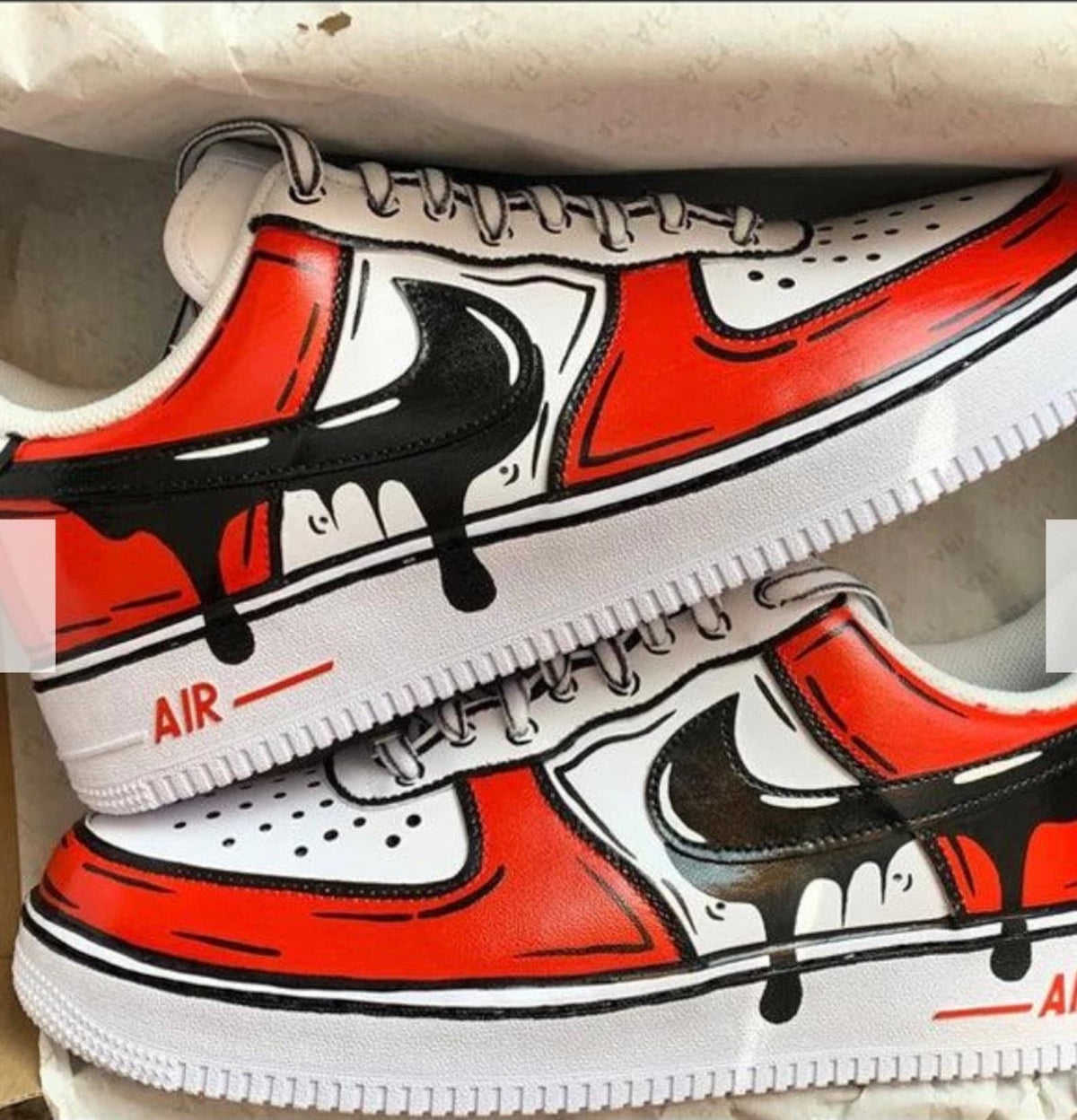 Customised Blue Purple Orange Yellow Drip Personalised Air Force 1 Customs