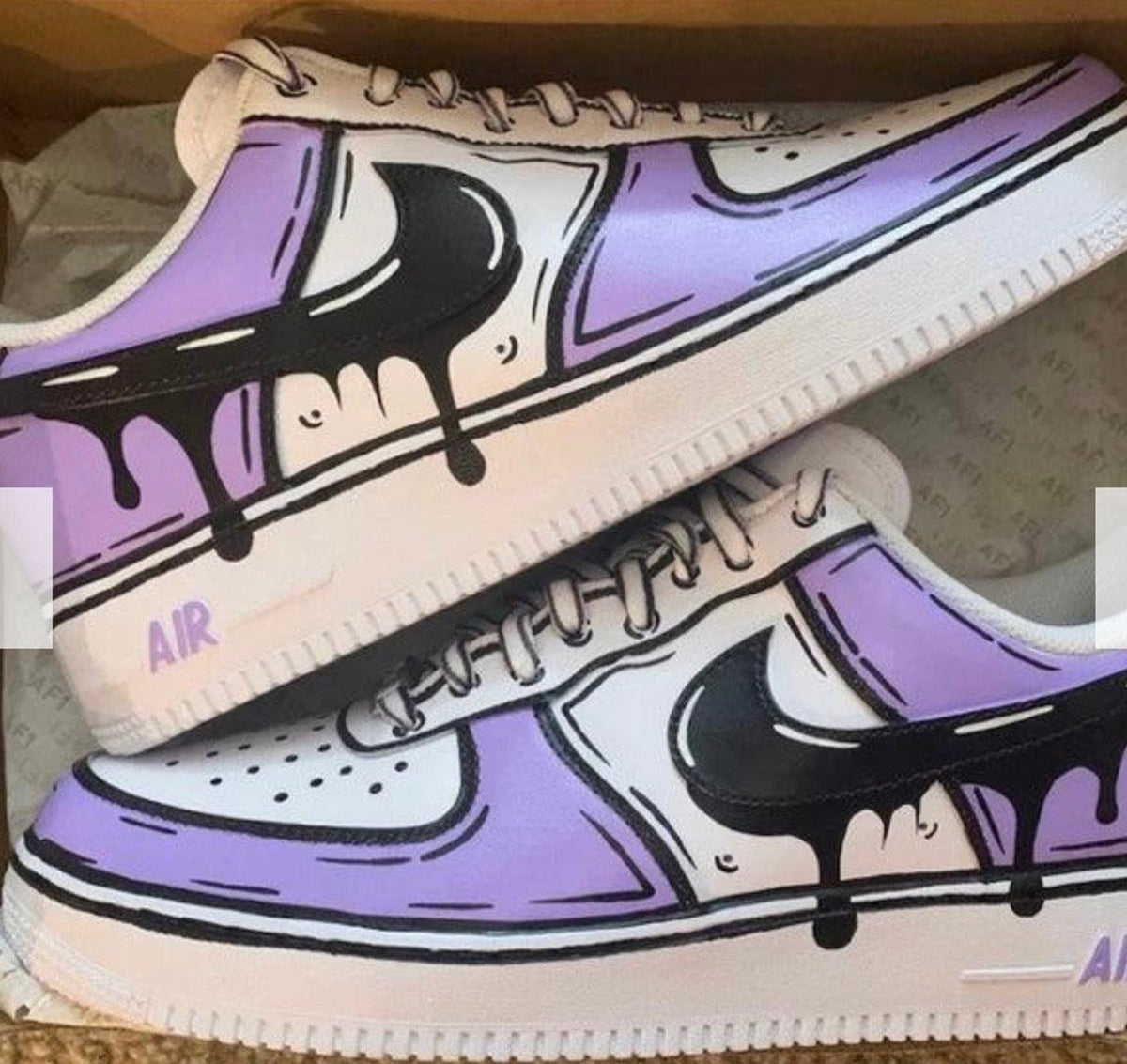 Customised Blue Purple Orange Yellow Drip Personalised Air Force 1 Customs