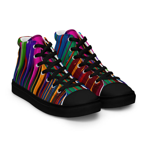 Custom Chuck Taylor style, high top Sneakers, Paint drip shoes, trendy shoes, Back to school canvas shoes! Rainbow Sneakers. Gift for her.