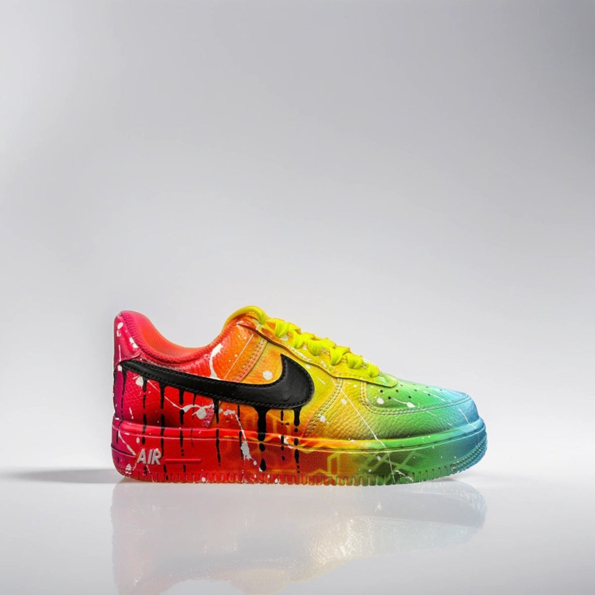 Customized AIR FORCE 1 Rainbow Graffiti Sneakers | Free Style Handpainted and Airbrushed | Custom Shoes Airbrush Art | On demand quick ship
