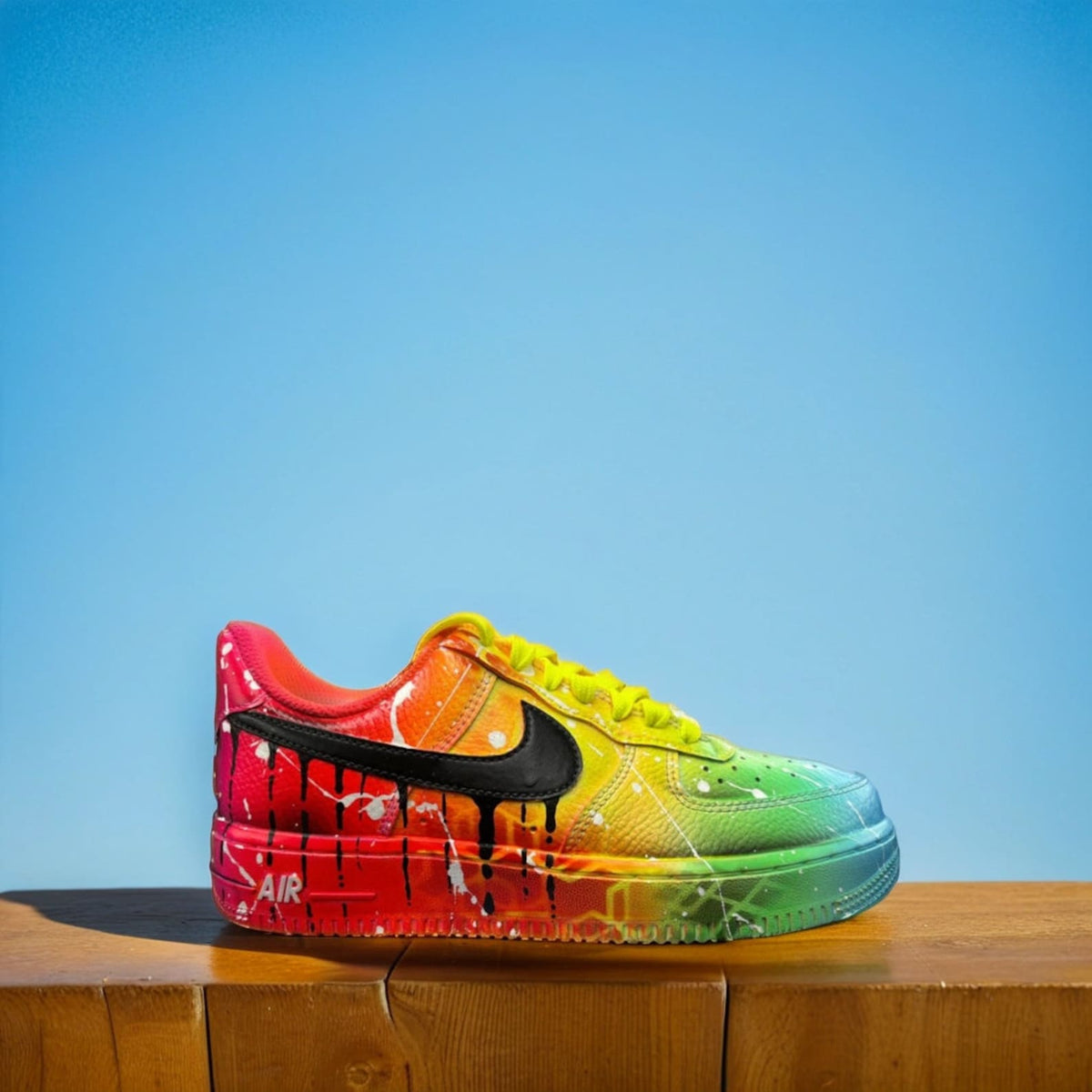 Customized AIR FORCE 1 Rainbow Graffiti Sneakers | Free Style Handpainted and Airbrushed | Custom Shoes Airbrush Art | On demand quick ship