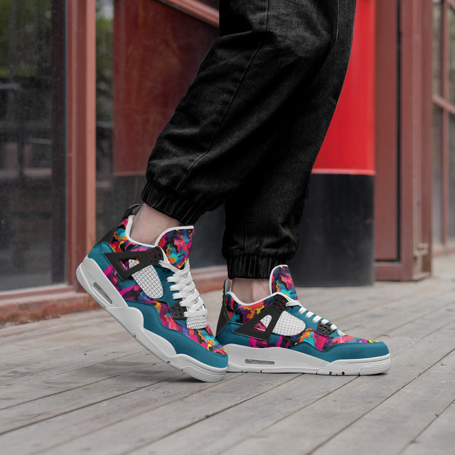 Colorful Hightop Sneakers Eco Sneakers Unisex Shoes Custom Kicks Cute College Sneakers Womens Gift Cool Basketball Shoes Nurse Shoes