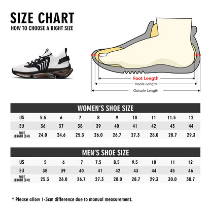 Red and Black Mens Air Cushion Sneakers, Breathable Mesh Running Sport Print Lace Up Trainers Designer Casual Gym Shoes Footwear