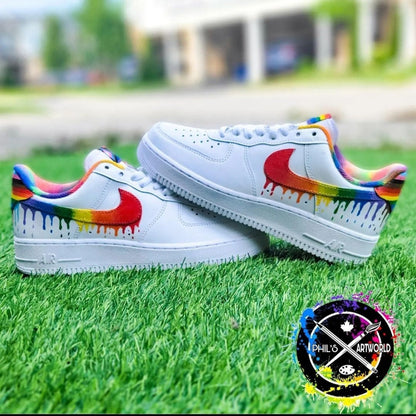 Custom Hand-Painted Drip Air Force 1 Sneakers – Streetwear Nike AF1 Shoes