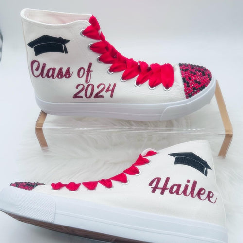 Personalized Graduation Sneakers: Custom Rhinestone Class of Shoes