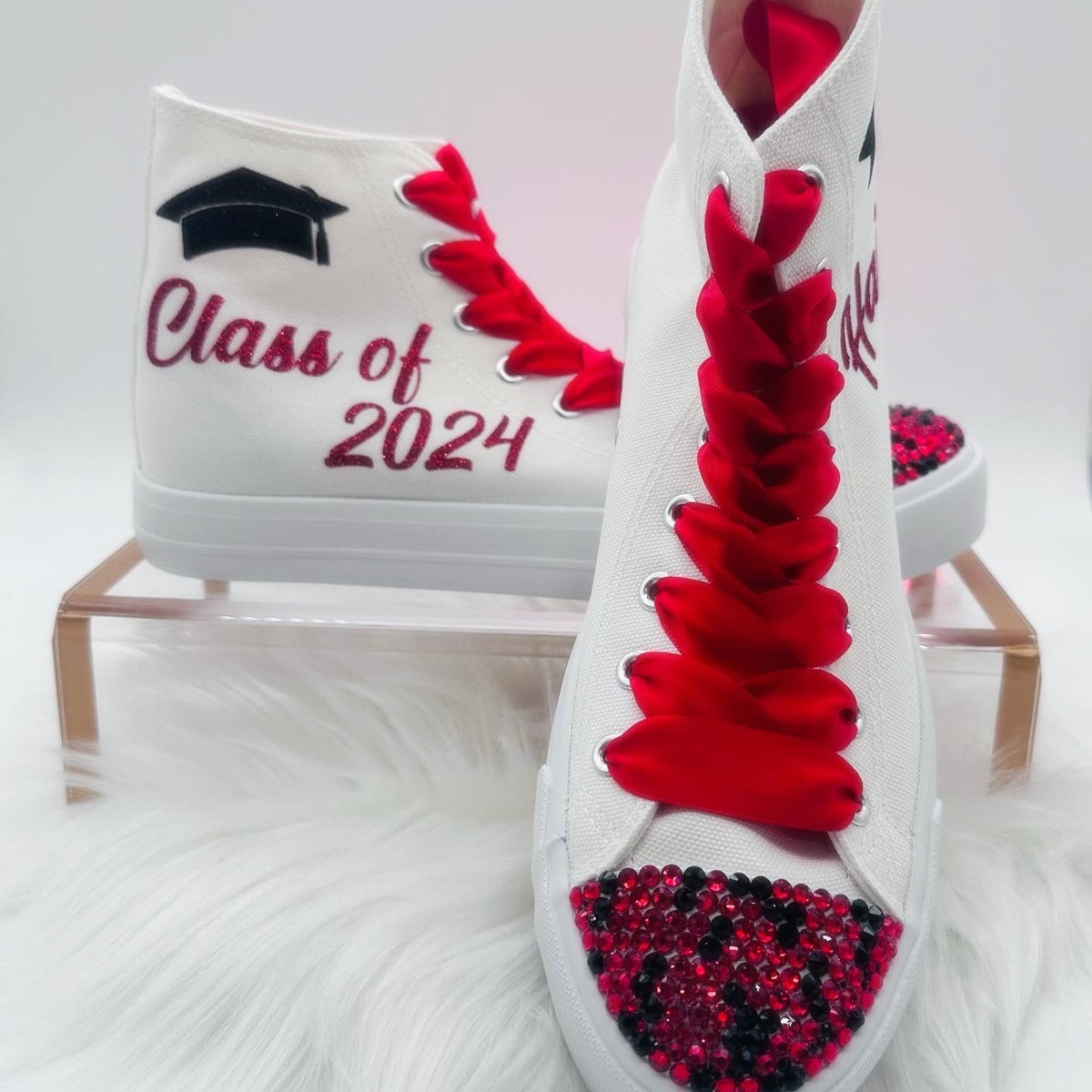 Personalized Graduation Sneakers: Custom Rhinestone Class of Shoes