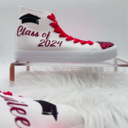 Personalized Graduation Sneakers: Custom Rhinestone Class of Shoes
