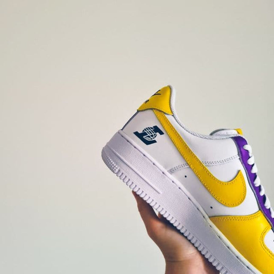 Custome Kobe Bryant Air Force 1 ,Men's Trendy Basketball Shoes, Comfy Sneakers For Men's, Purple and gold sneaker, Kobe 6,8, 24