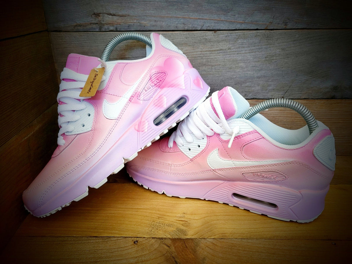 Custom Painted Air Max 90/Sneakers/Shoes/Kicks/Premium/Personalised/Hearts