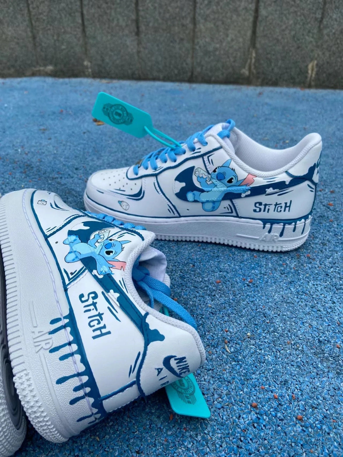 Hand Painted Stitch Air Force 1 Custom Cartoon Sneakers AF1 white personalized gift design wedding fashion trainers anime shoes