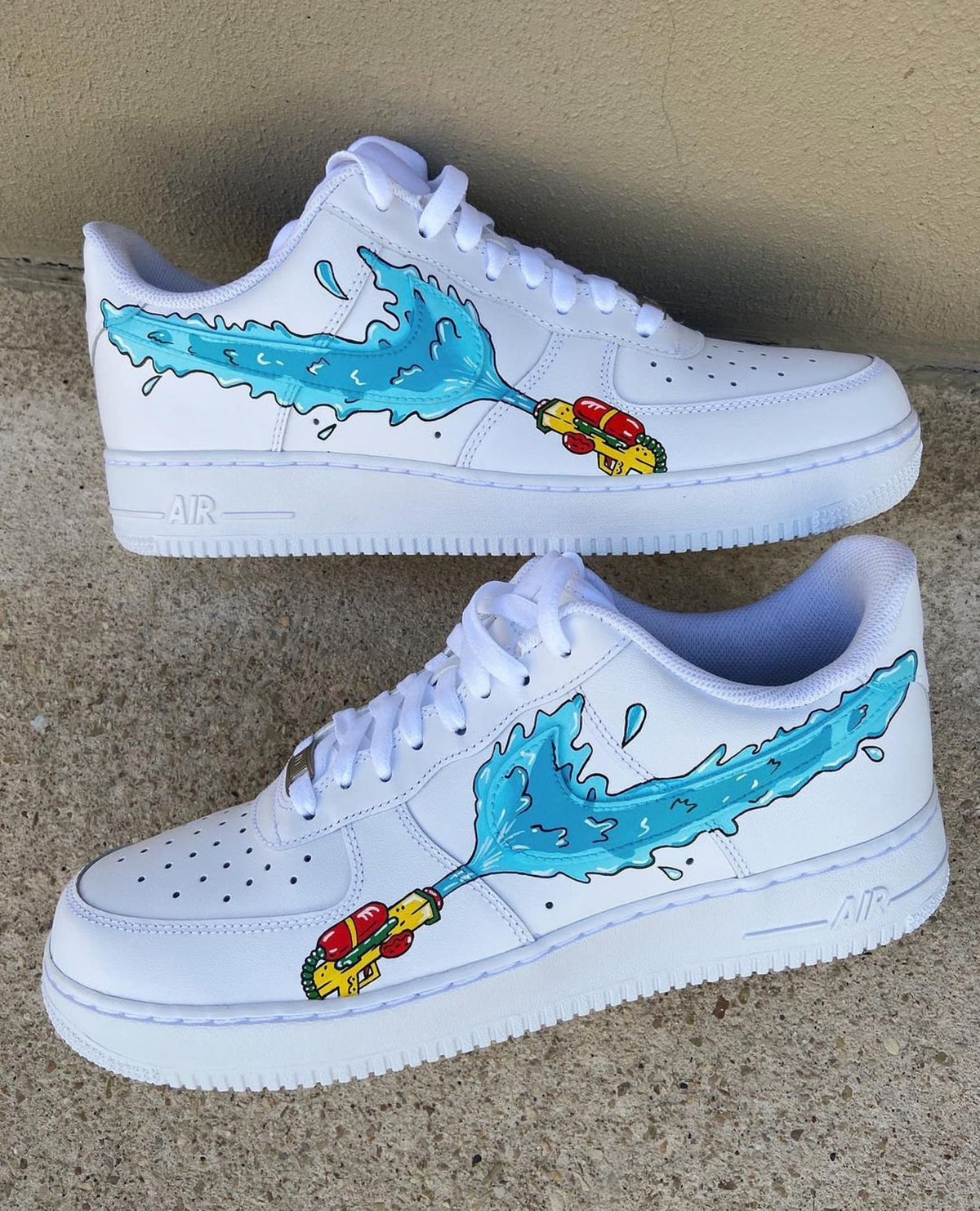custom hand painted air force1.af1  abstract cartoons street style anime wedding shoes trainers high fashion sneakers water gun schuh