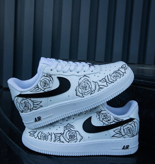 Hand Painted Air Force 1 AF1 Sneakers Rose Cartoon shoes personalized gift design white fashion trainers