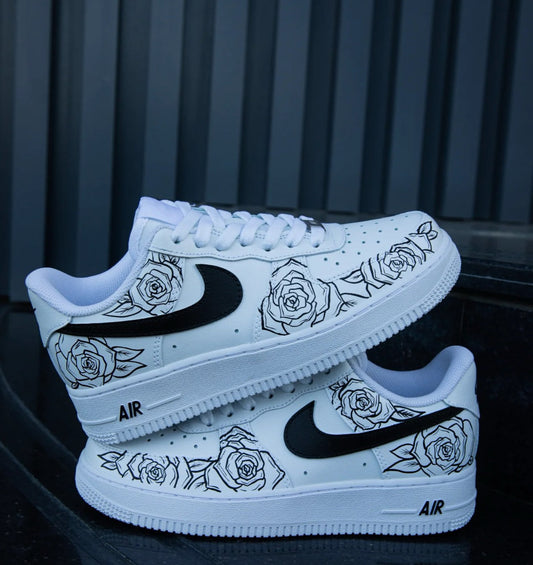 Hand Painted Air Force 1 AF1 Sneakers Rose Cartoon shoes personalized gift design white fashion trainers