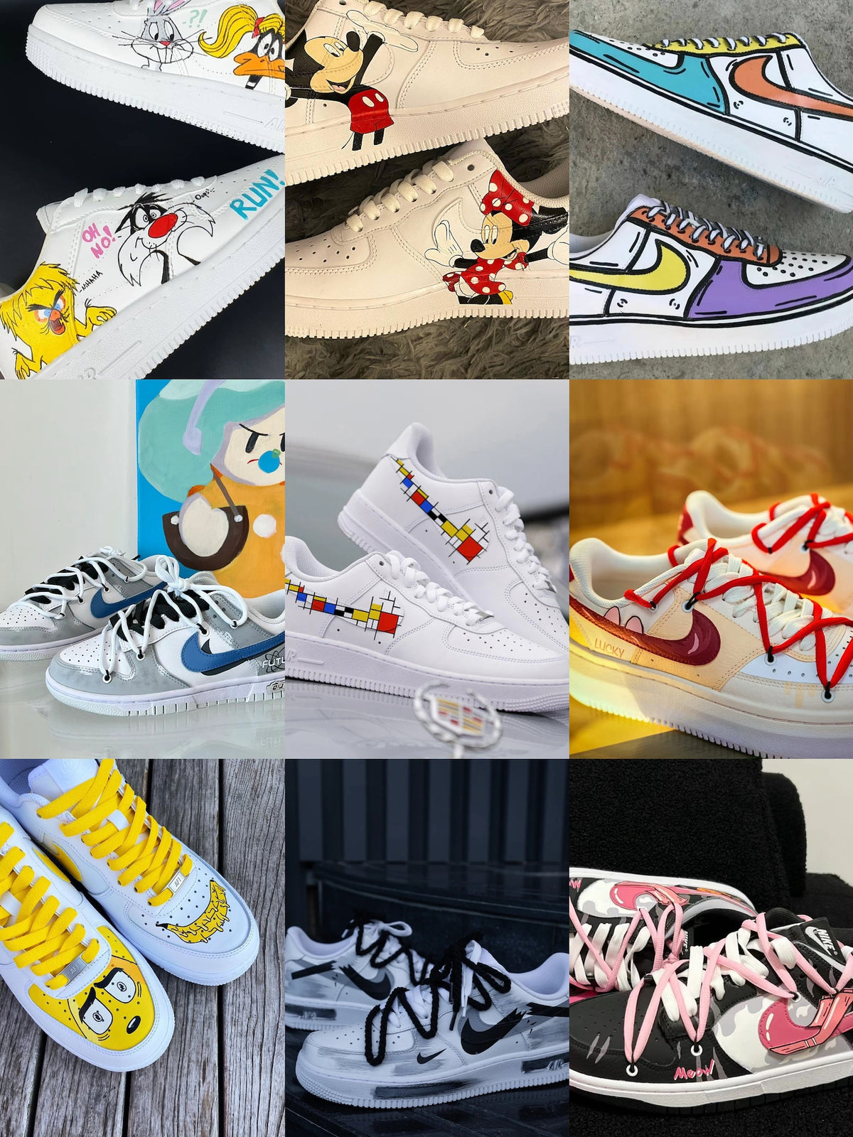 Hand Painted Air Force 1 Sneakers: Custom Anime Shoes white personalized gift design wedding fashion trainers