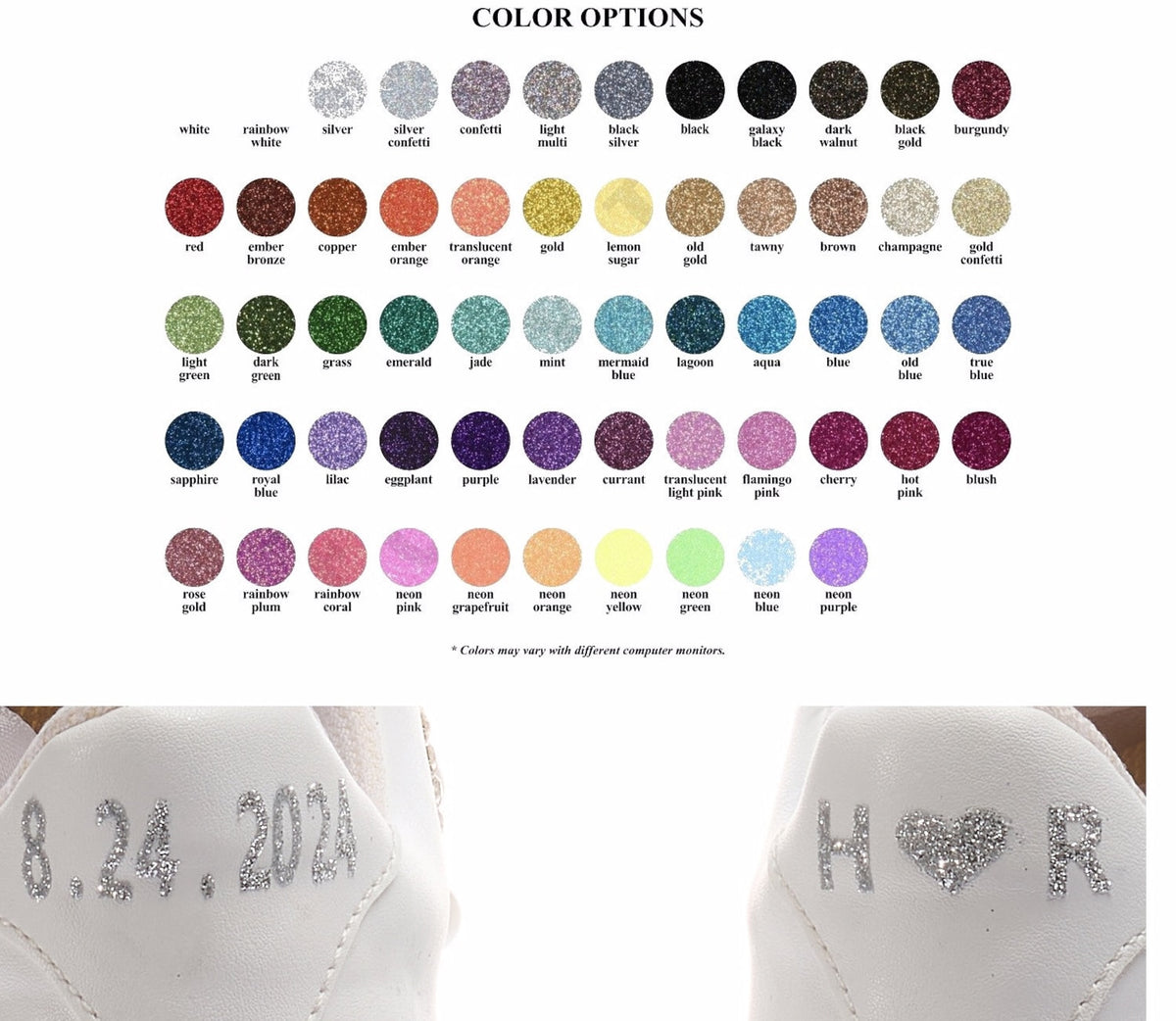 Personalized Bridal Sneakers, Pearl & Glitter Wedding Shoes