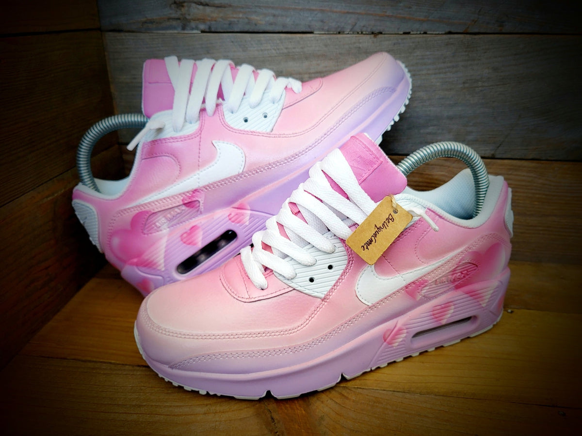 Custom Painted Air Max 90/Sneakers/Shoes/Kicks/Premium/Personalised/Hearts