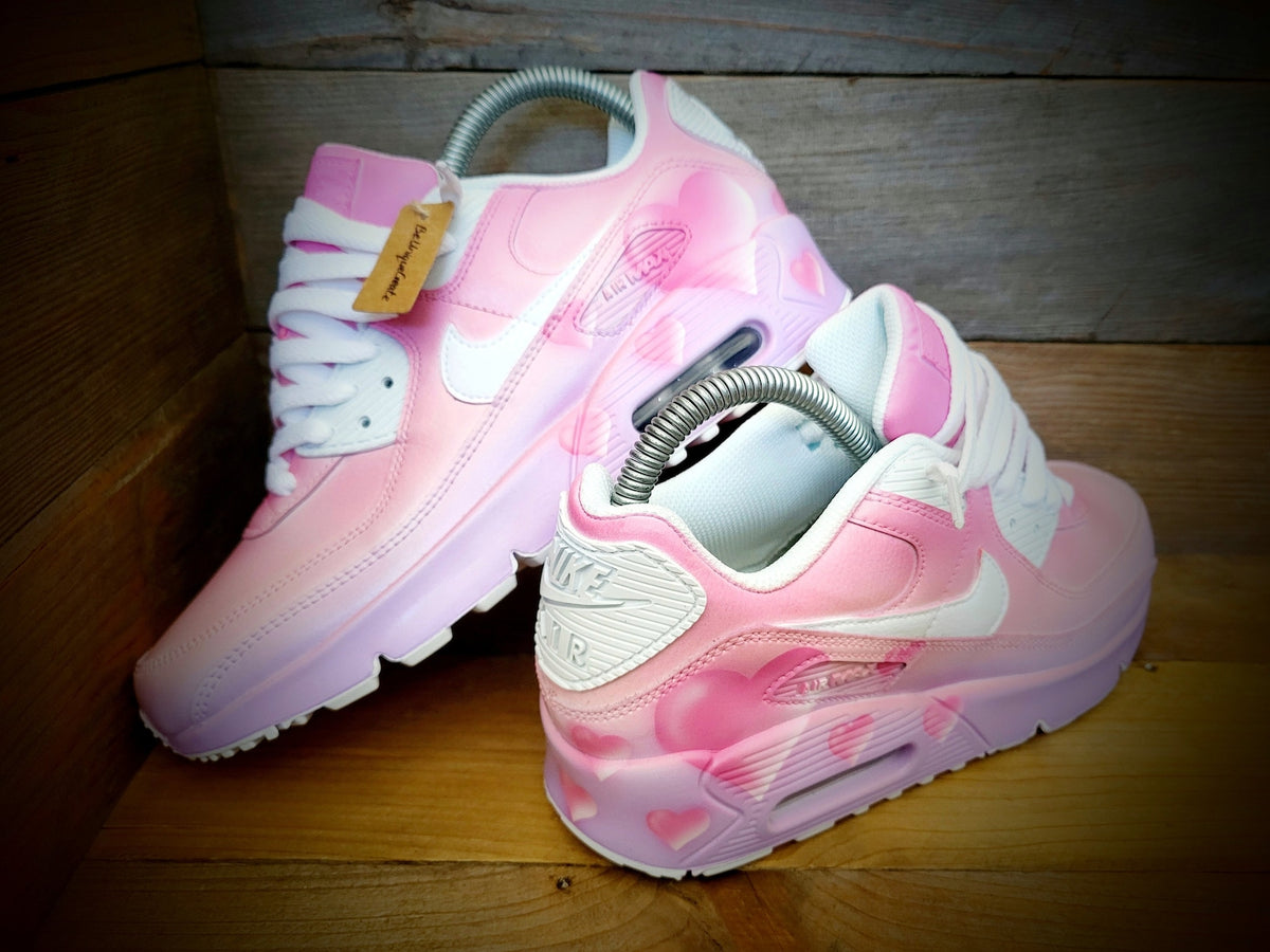 Custom Painted Air Max 90/Sneakers/Shoes/Kicks/Premium/Personalised/Hearts