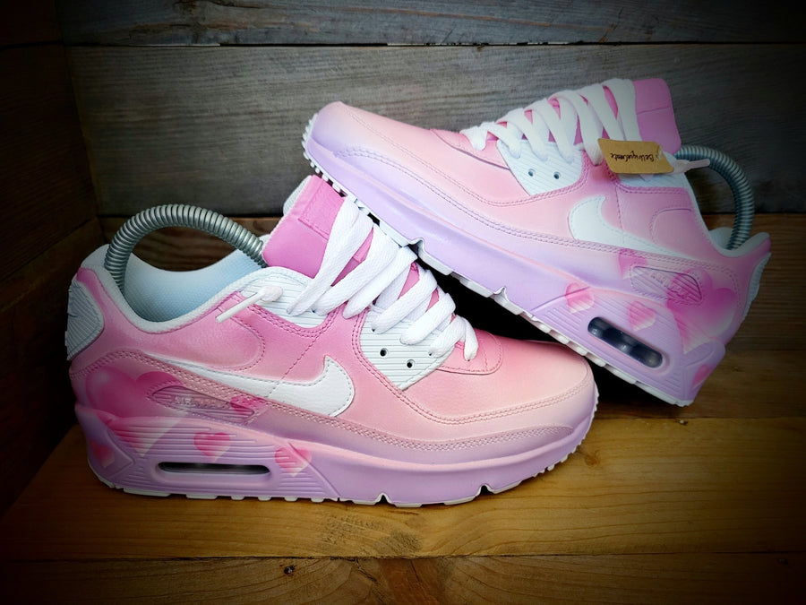 Custom Painted Air Max 90/Sneakers/Shoes/Kicks/Premium/Personalised/Hearts