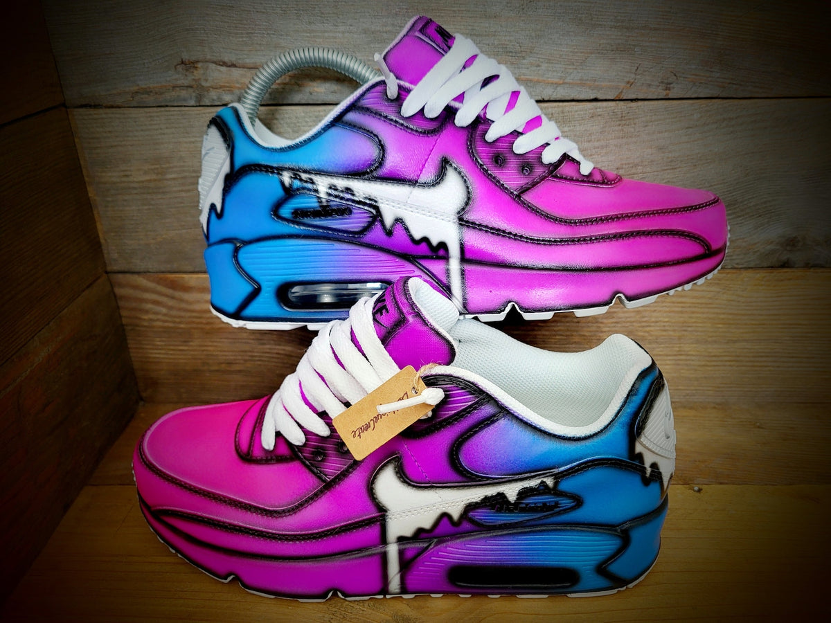 Custom Painted Air Max 90/Sneakers/Shoes/Kicks/Premium/Personalised/Neon Cartoon Drip