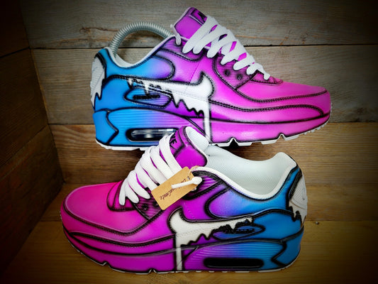 Custom Painted Air Max 90/Sneakers/Shoes/Kicks/Premium/Personalised/Neon Cartoon Drip