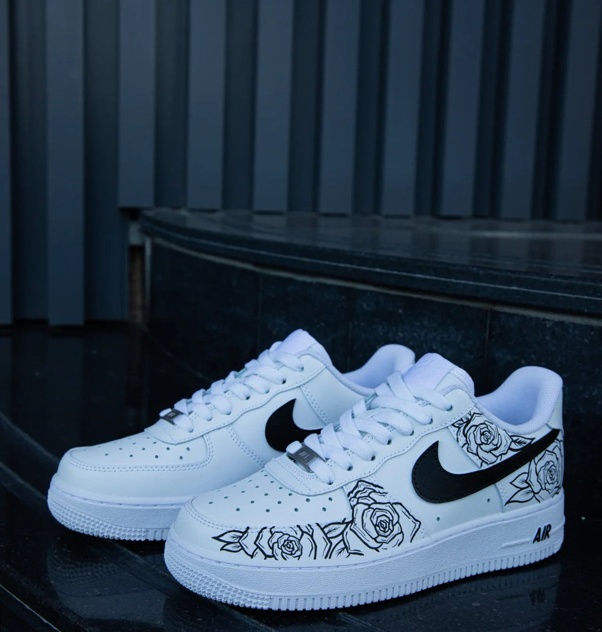Hand Painted Air Force 1 AF1 Sneakers Rose Cartoon shoes personalized gift design white fashion trainers