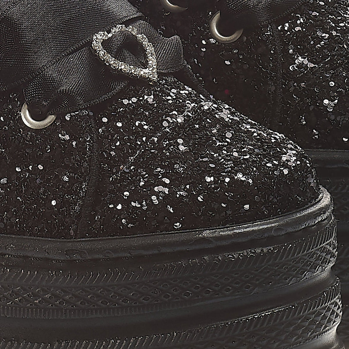 Black Glitter Wedding Sneakers | Personalized Platform Shoes